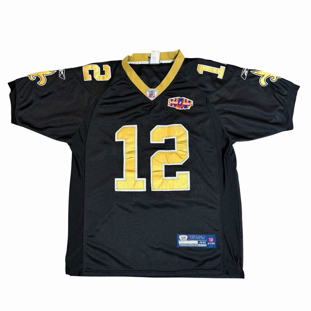 Reebok Marques Colston #12 New Orleans Saints Super Bowl XLIV Patch Jersey 48